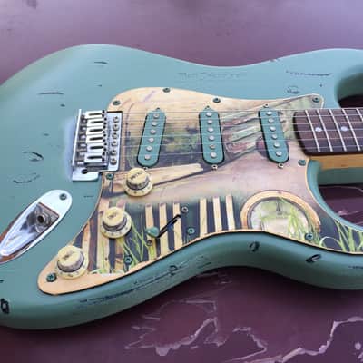 FTGP Relic Incense wood art pickguard for Stratocaster plus sticker image 6