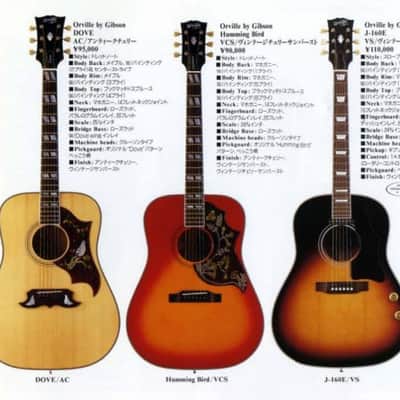 Rare Orville by Gibson HUMMINGBIRD Acoustic guitar w/Pickup gigbag