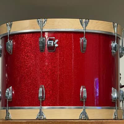1970's Ludwig 22" Red Sparkle 14x22 Bass Drum 3-Ply Maple image 7