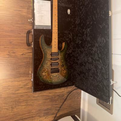 Suhr Custom modern s waterfall burl maple top black limba body image 1
