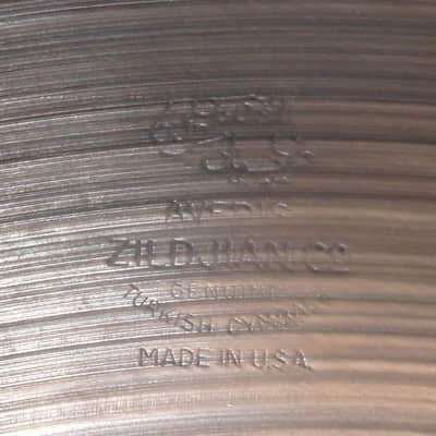 Vintage 1967 Zildjian Matched Set of Cymbals 20" ride, 17" sizzle crash, 14" super-thin hi-hats image 4