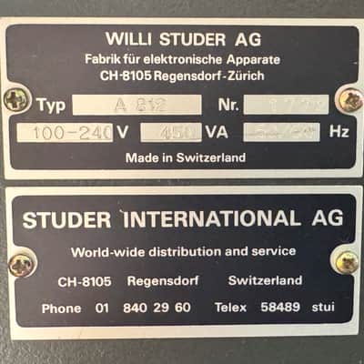 Studer A812 2-track 1/4" with butterfly heads image 2