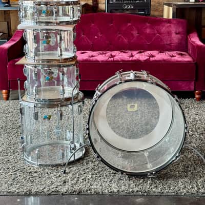 1970s Ludwig Vistalite Big Beat Drum Set w/ Snare Drum - Clear image 1