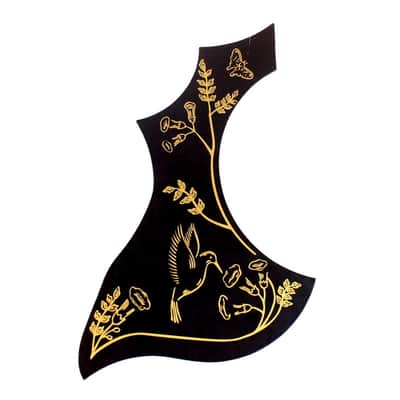 Left-Handed Hummingbird Style Acoustic Guitar Pickguard ,Style-2, Black