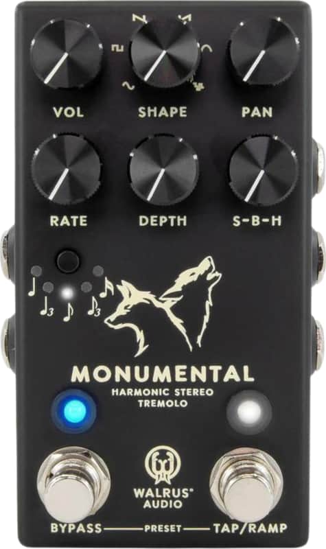 Walrus Audio Monumental Harmonic Stereo Tremolo Effects Pedal, Black image 1