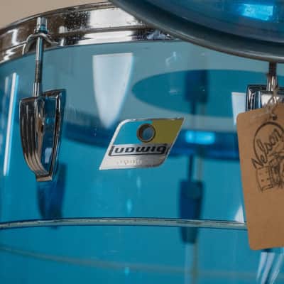 1970s Ludwig Vistalite Tivoli Pattern A 'Big Beat' in Blue/Blue/Blue - 14x22, 16x16, 9x13, 8x12, 5x14sn image 2