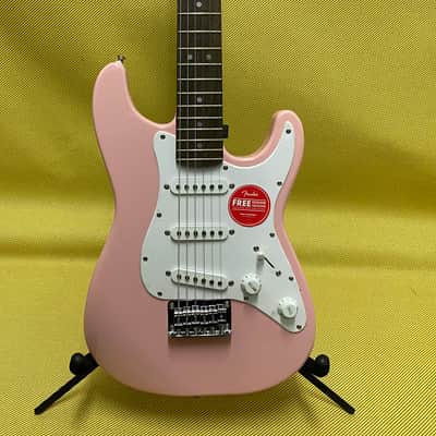 037-0121-556 Squier by Fender Mini Stratocaster Electric Guitar Shell Pink image 2
