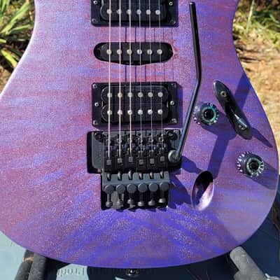 Ibanez 370S Saber Series Metallic Purple Flame Floyd Rose Trem image 1