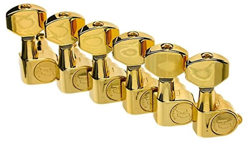 Hipshot GOLD 6-In-Line Non-Staggered Closed-Gear Guitar Machines Tuners with UMP image 1