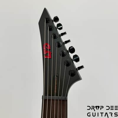 ESP LTD EXL-7 Baritone Black Metal 7-String Electric Guitar - Black Red Burst Satin image 11