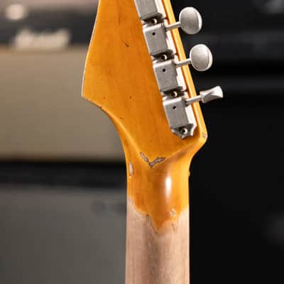 Fender Custom Shop 1965 Stratocaster Super Heavy Relic Electric Guitar - Super Faded Aged Sherwood Green Metallic over 3-Color Sunburst with Hardshell Case image 6