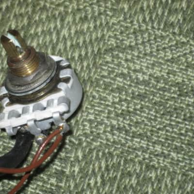 used 1997 Gibson control harness: 1 vol pot & 1 tone pot short shaft +nut/washer,wires,wire insualtion,capacitor,jack+nut/washer,switch +switch tip,nut +comes w/ new switch washer (NO other parts included) from The Hawk guitar (guitar NOT included) image 13