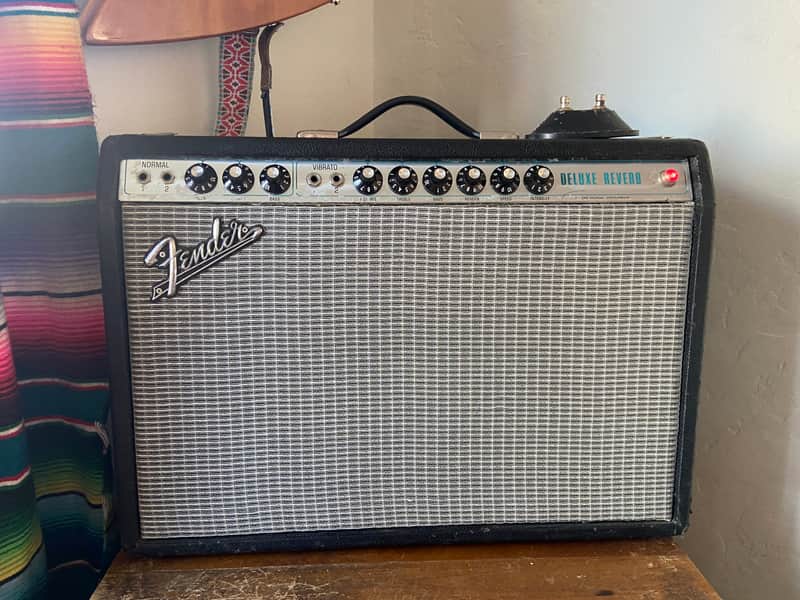 Vintage Fender Deluxe Reverb  2-Channel 22-Watt 1x12" Guitar Combo 1968 - 1969 - Silverface image 1