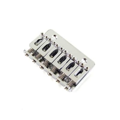 Small Non-tremolo Electric Guitar Hardtail Bridge 6-Saddle, Chrome 65mm