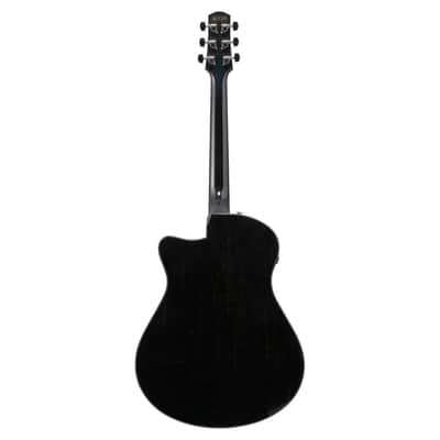 Ibanez AAM340CE 6-String Right-Handed Acoustic Electric Guitar with Low Oval Grip Thermo Aged African Mahogany Neck and Rosewood Scalloped Bridge (Rustic Black High Gloss) image 2