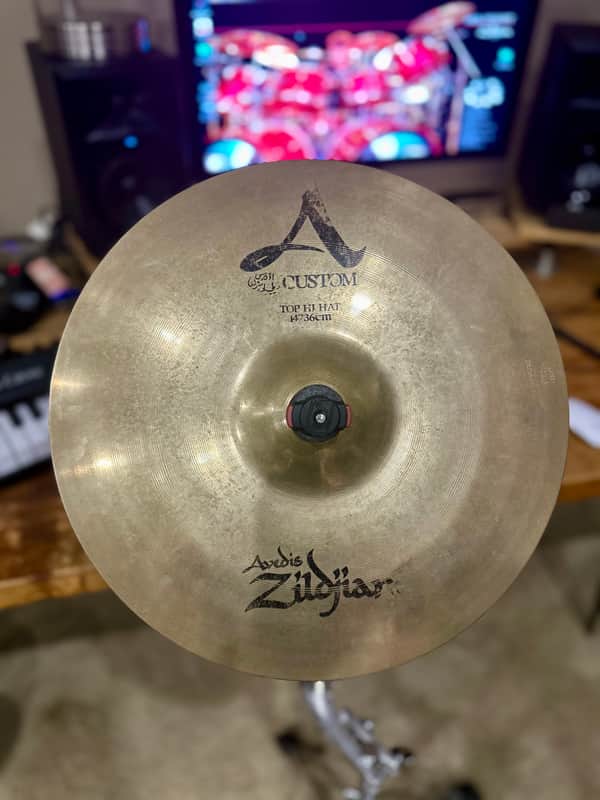 Zildjian 14" A Custom Mastersound Hi-Hat Cymbals (Pair) 1999 - Present - Brilliant image 1