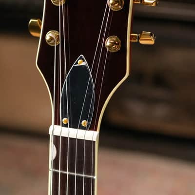 Gretsch Electromatic LTD Flame Okoume Broadkaster Double-Cut with Bigsby Electric Guitar - Roundup Orange image 5