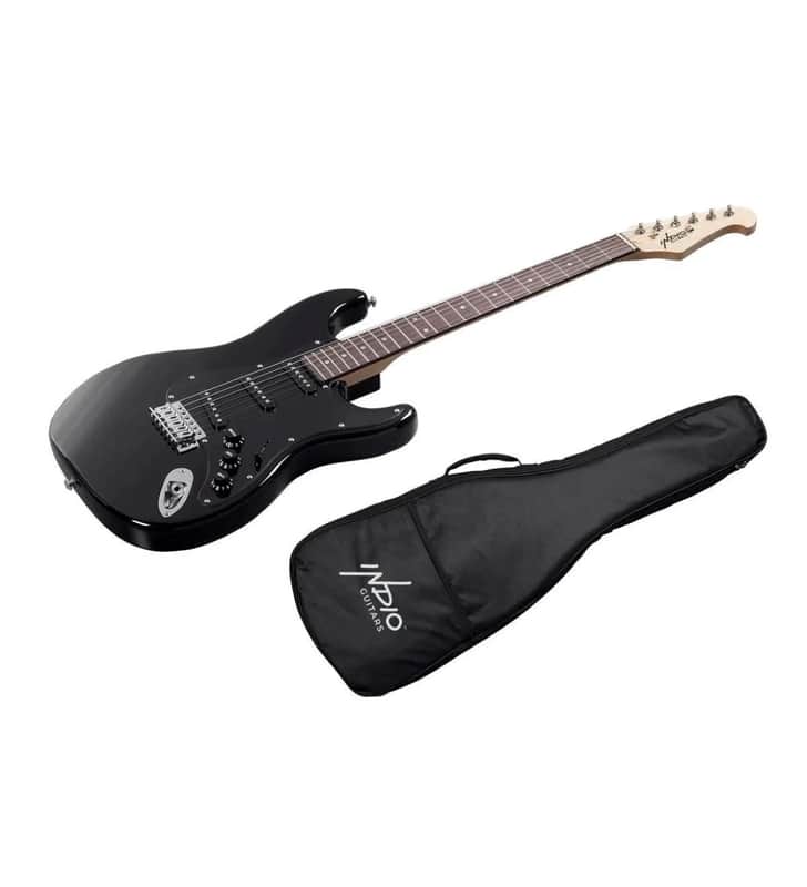 New Monoprice Indio Cali Classic Electric Guitar - Black, With Gig Bag image 1