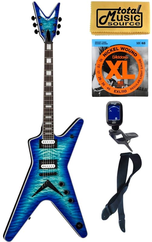 Dean ML Select Quilt Top Electric Guitar, Ocean Burst, Bundle image 1