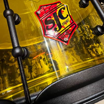 SJC Drums 14" x 6.5" Josh Dun Signature Series Torch Acrylic Snare Drum - Yellow w/ Black Hardware image 2