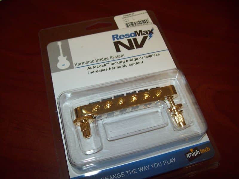 Graph Tech PS-8843-G0 ResoMax NV2 4mm Tune-O-Matic Guitar Bridge w/ String Saver Saddles image 1