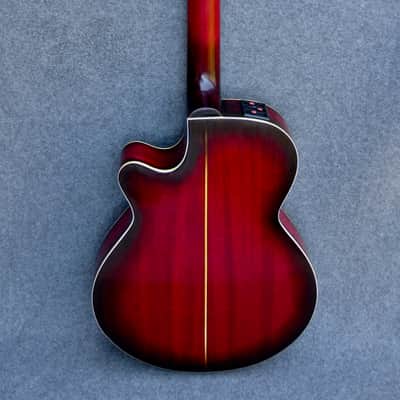 Takamine "Cooder" Guitar ,with Electronics 1980s Red "Sunburst" image 4