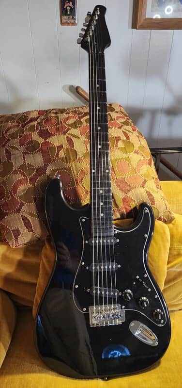 BLACKED OUT Sawtooth Sawtooth ES Series Electric Guitar, ST-ES Strat Style 2023 - EXTRA BLACK image 1