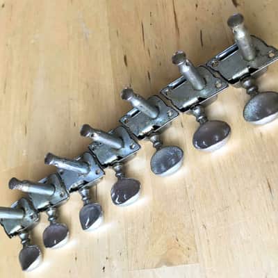 Guyatone 6-inline Tuners 1960's - Chrome (plus 1 extra) Teisco Kawaii image 1