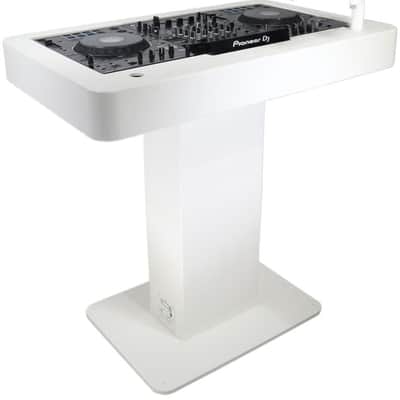 ProX XZF-DJCT W Case | White Control Tower DJ Booth w/ Laptop Stand & Flight Cases image 3