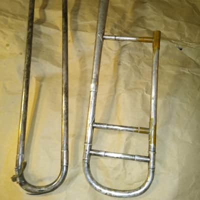 Antique AK Huttl Graslitz silver trombone. Bohemia, 1800s, Vintage good condition image 6