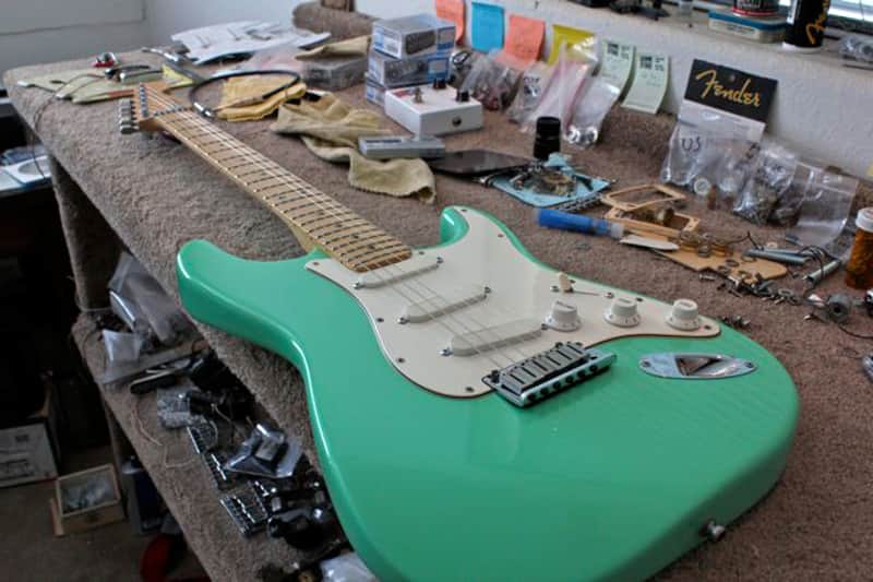 Fender Strat Plus Caster with Maple Fretboard in Surf Green
