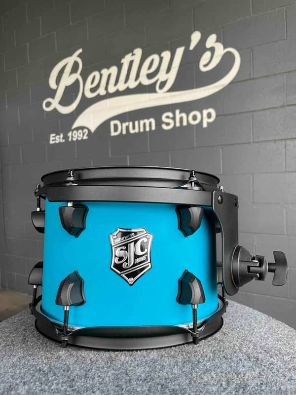 SJC Pathfinder Series 7x10 Rack Tom in Caribbean Blue w/ Matte Black Hardware & FREE Mounting Clamp *IN STOCK* image 1