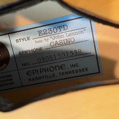 Epiphone John Lennon Inspired By ‘68 Revolution E230TD Casino with Original Hard Shell Case image 6