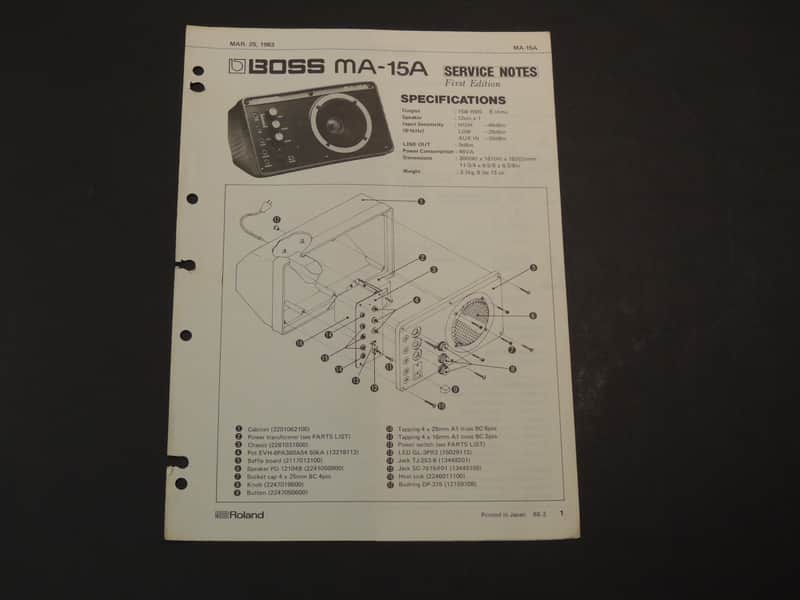 Boss MA-15A Service Notes