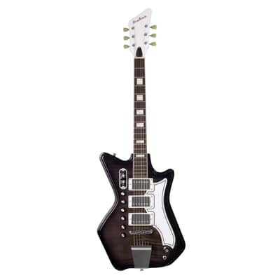 Airline Guitars Jetsons 3P FM Charcoal Flame image 7