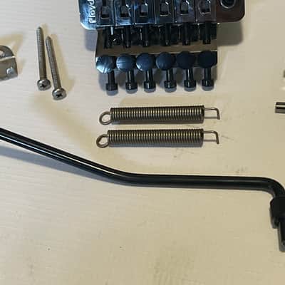 2000's Schaller Original Made in Germany Cosmo/Black Chrome Floyd Rose Electric Guitar Tremolo Bridge & Arm Set image 4