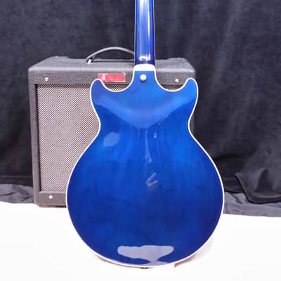 SALE - Ibanez Artcore AM73 Semi Hollowbody Guitar - P90 - 2001 - Blue with Hard Case image 4