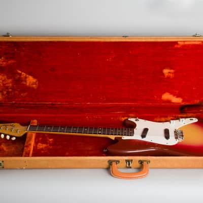 Fender  Duo-Sonic Solid Body Electric Guitar (1963), ser. #83001, original brown hard shell case. image 10