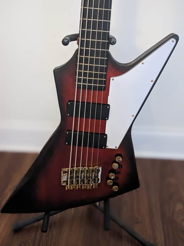 6-String Explorer Bass Oxbloodburst image 1