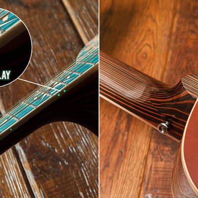Lindo Sahara STEEL STRUNG Electro Acoustic Travel Guitar | BS3M Mic Piezo Blend Preamp / LCD / EQ / Tuner | Nautical Star 12th Fret Inlay | Graphic Art Finish | 20th Anniversary Special Edition image 9