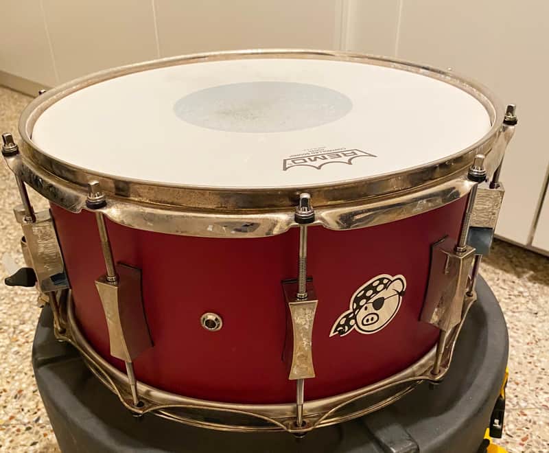 Pork Pie 14x7 Firethorn Red Maple Snare image 1