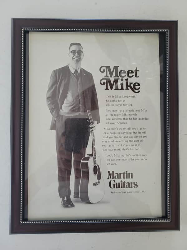 1971 Martin Guitars Promotional Ad Framed Mike Longworth Martin D-45 Original image 1