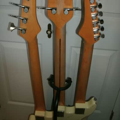 Rhoads Music Triple neck Chris Squire WAL copy cream finish, immitation leather pickguard. image 8