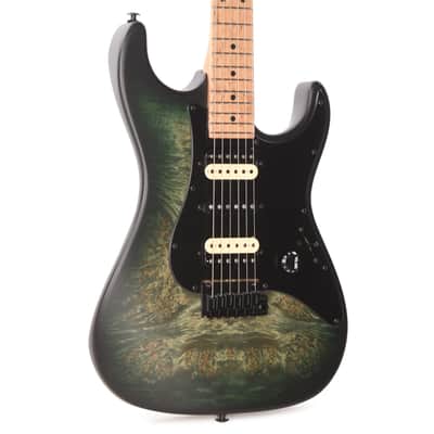 Suhr Custom Standard Faded Trans Green Burst w/ CME-Selected Waterfall Burl Maple Top (Serial #88101)