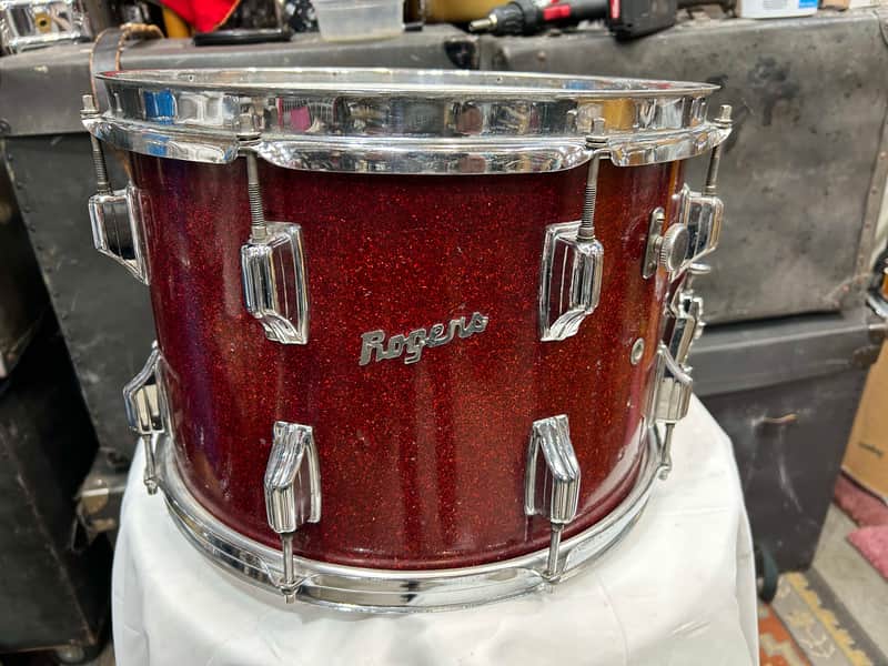 Rogers 10" deep X 14" head Marching Snare Drum (175-1265) 60's - Red Sparkle Bild 1