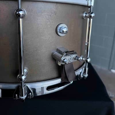 ~WOW!~ Dunnett James Trussart Collection 7x14 Lone Star Patina Mild Steel Model Snare Drum w/ CR Hoops & Dunnett Bag (DH Rm 4) image 2