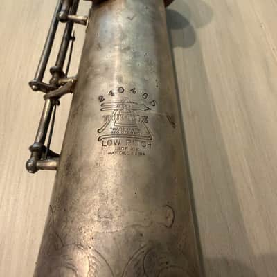 Buescher True Tone low-pitch 1928 - Silver Soprano Saxophone image 2