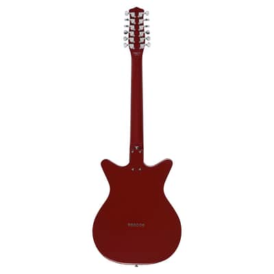 Danelectro D59X12-RED Semi-Hollow Double Cutaway Shorthorn Shape 12-String Electric Guitar image 2
