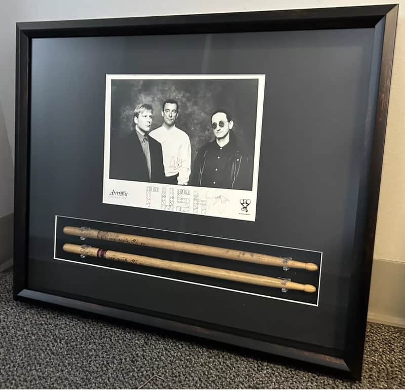 Rush Roll The Bones Tour Played Drum Sticks  With Signed Photo Lee Lifeson Peart image 1