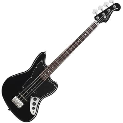 Squier Vintage Modified Jaguar Short Scale Bass Guitar in Black image 1